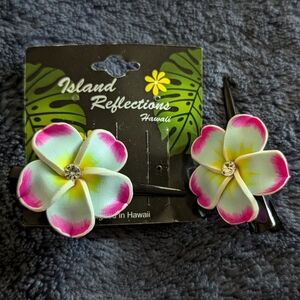 Fimo Hawaiian hair clips